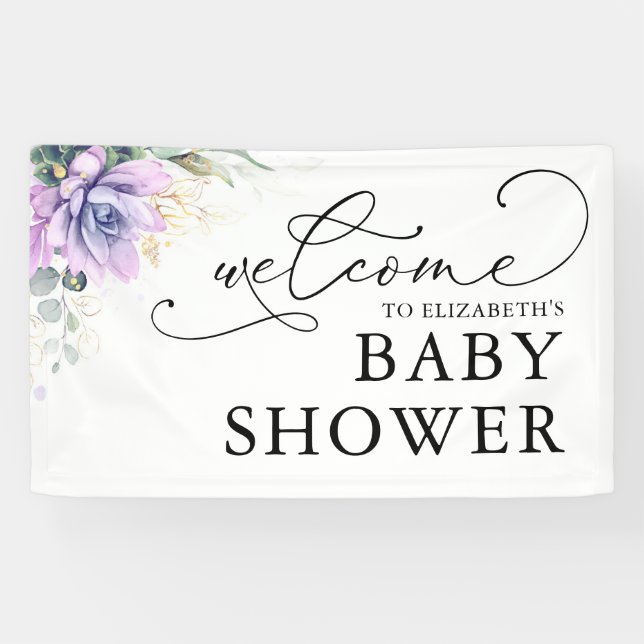 Baby shower de verdure Succulents Bannière de bien (Horizontal)