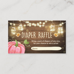 Baby shower Déchets Carte Raffle Citrouille rustiq