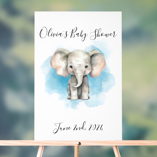 baby shower d'éléphant bébé, panneau acrylique (Neutre)