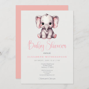 baby shower d'éléphant d'inde Invitation chic élég