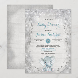 Baby shower d'éléphant russe Invitation Douche pou