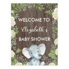 Baby shower d'éléphant rustique Affiche de bienven