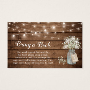 Baby shower Demande de livre Rustic Wood Bébé's Br