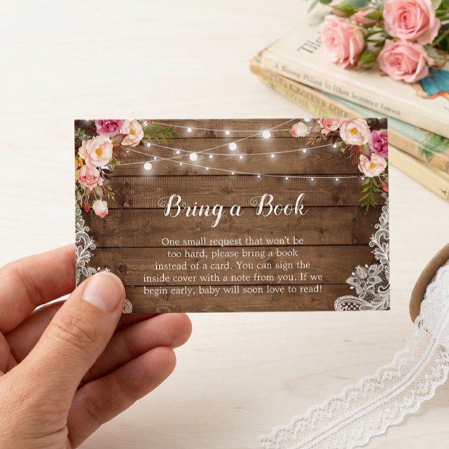 Baby shower Demande de réservation Rustique rose f (Créateur téléchargé)