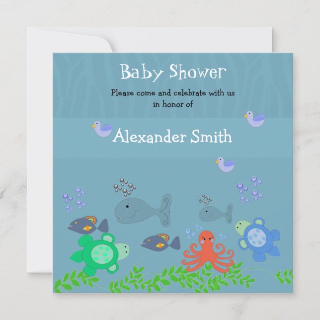 Baby shower des critères maritimes Invitation (Devant)