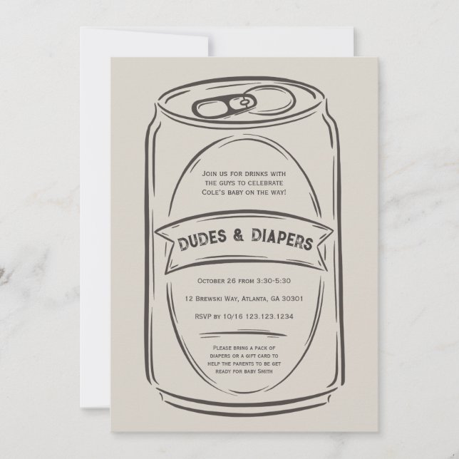 Baby shower des mecs et des plongeurs Invitation p (Devant)