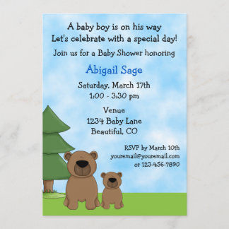 Baby shower des ours de montagne Invitation pour g