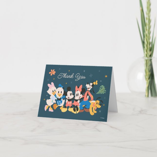 Baby shower d'été Mickey et Minnie Merci (Devant)
