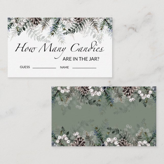 Baby shower Devinez combien de bonbons carte de bo (Devant / Derrière)