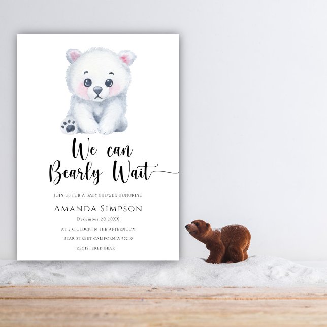 Baby shower d'hiver de l'ours polaire Invitation (Créateur téléchargé)