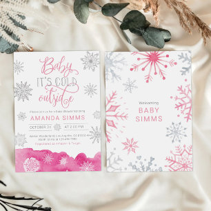 Baby shower d'hiver Invitation Il fait froid dehor
