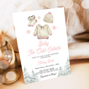 Baby shower d'hiver Invitation Il fait froid dehor