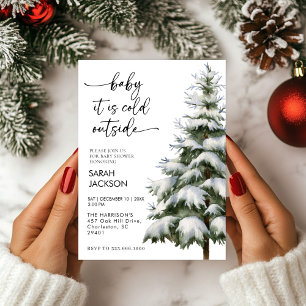Baby shower d'hiver Invitation set, bébé il fait f
