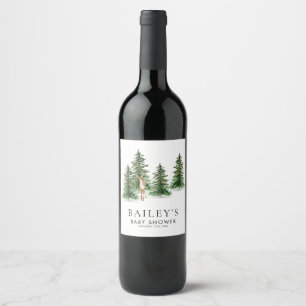Baby shower d'hiver rustique Étiquettes de vin