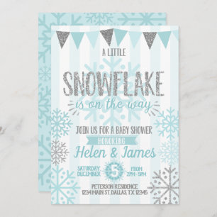 Baby shower d'hiver Snowflake Invitation Invitatio