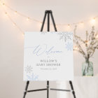 Baby shower d'hiver Snowflakes Boy Affiche de bien