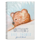 Baby shower d'hôtes Sleeping Teddy Bear Livre d'or