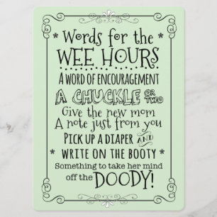 Baby Shower Diaper Activity Card Sign