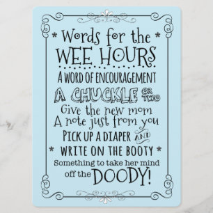 Baby Shower Diaper Activity Card Sign