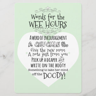 Baby Shower Diaper Activity Card Sign