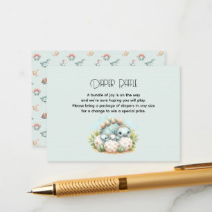 Baby Shower Diaper Raffle Card Dinosaur Dino Mite