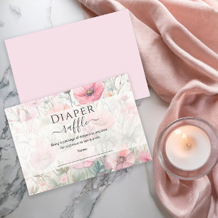 Baby Shower Diaper Raffle Card Romantic Wildflower