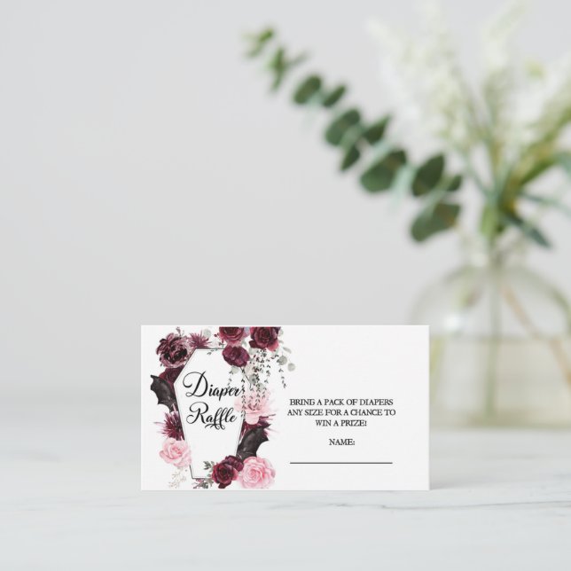 Baby Shower, Diaper Raffle, Halloween theme Enclosure Card (Standing Front)