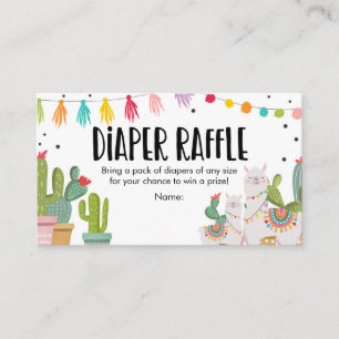 Baby Shower Diaper Raffle Mexican Cactus Llama Enclosure Card
