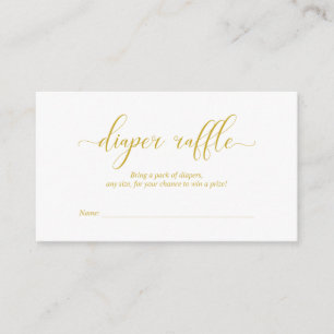 Baby Shower Diaper Raffle, Modern Gold Script Enclosure Card