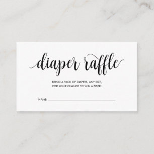 Baby Shower Diaper Raffle, Modern Rustic Black Enclosure Card