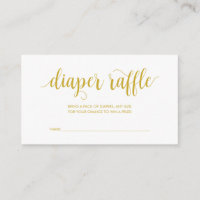 Baby Shower Diaper Raffle, Modern Rustic Gold