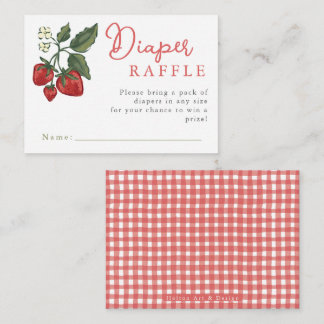 Baby Shower Diaper Raffle Ticket Berry Theme Enclosure Card