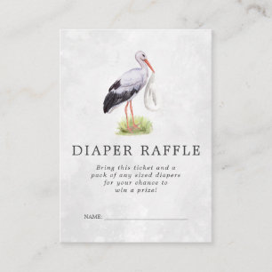 Baby Shower Diaper Raffle Ticket   Stork Delivery Enclosure Card