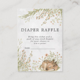 Baby Shower Diaper Raffle Ticket Woodland Deer Enclosure Card