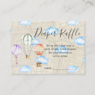 Baby Shower Diaper Raffle Tickets   Air Balloon Enclosure Card