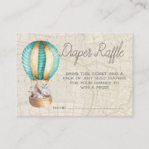 Baby Shower Diaper Raffle Tickets   Air Balloon Enclosure Card