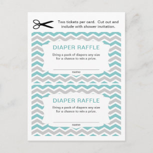 Baby Shower Diaper tickets, small quantity Invitation Postcard