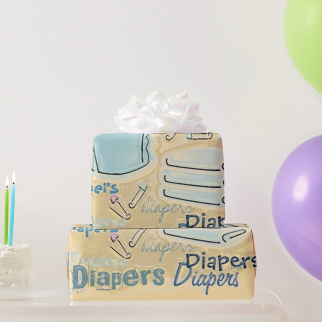 Baby Shower Diapers Wrapping Paper (Party Gifts)