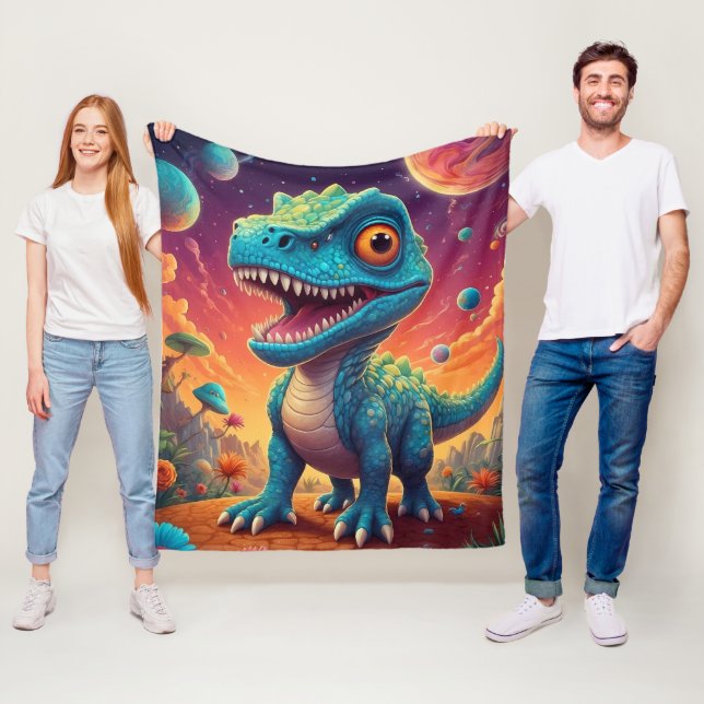 Baby shower Dino-Mite  Fleece Blanket (In Situ)