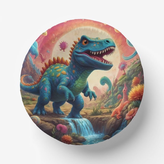  Baby shower Dino-Mite Paper Plate (Front)