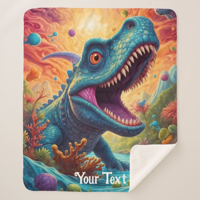 Baby shower Dino-Mite  Sherpa Blanket (Front)