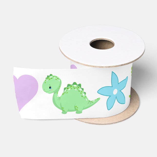 Baby Shower Dinosaur Satin Ribbon (Spool)