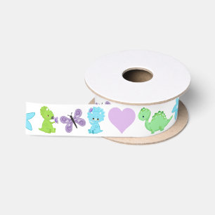 Baby Shower Dinosaur Satin Ribbon