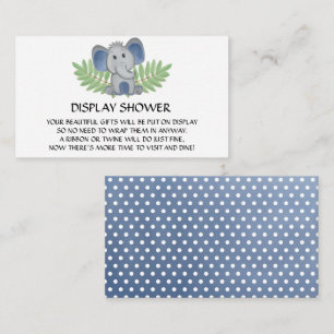 Baby Shower Display Shower Blue Elephant Enclosure Card