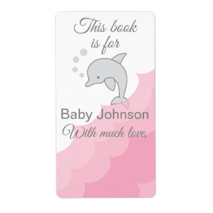 Baby shower "Dolphin Pink" feuille de plaque de 8