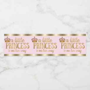 Baby shower d'or rose Princess Étiquette bouteille