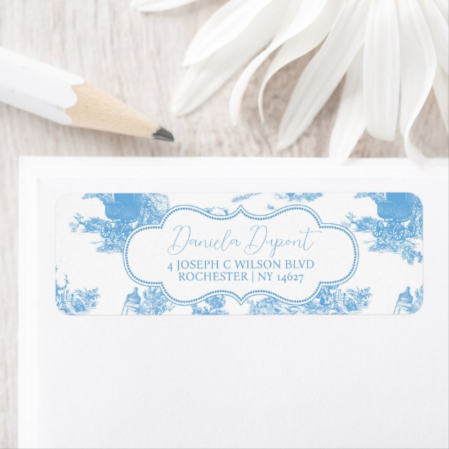 Baby shower d'ours bleu bleu français (En situation)