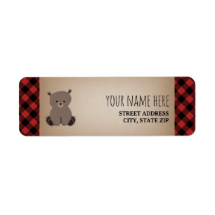 Baby shower d'ours de plaid de Buffalo