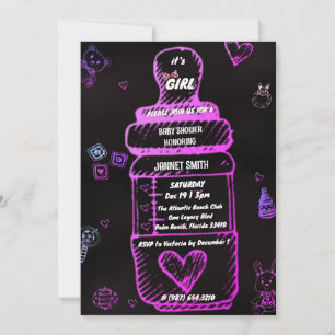 baby shower du biberon pour bébé Invitation