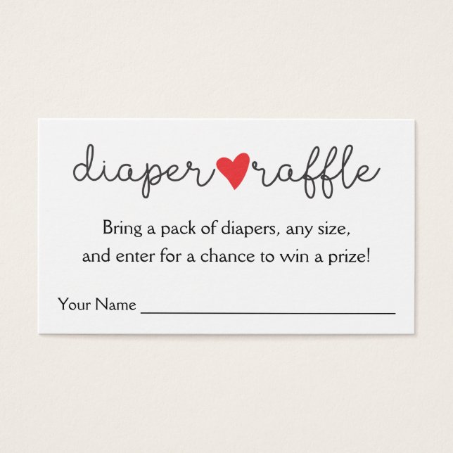 Baby shower du coeur rouge de la calotte Raffle (Devant)